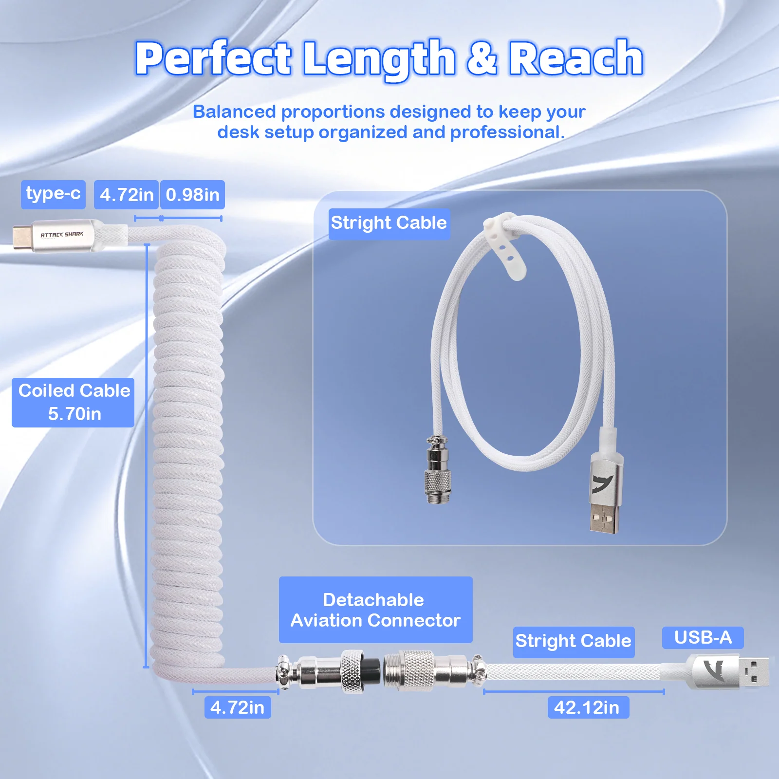 ATTACK SHARK C01ULTIMATE Coiled Cable for 8KHz Magnetic Keyboard - Image 31