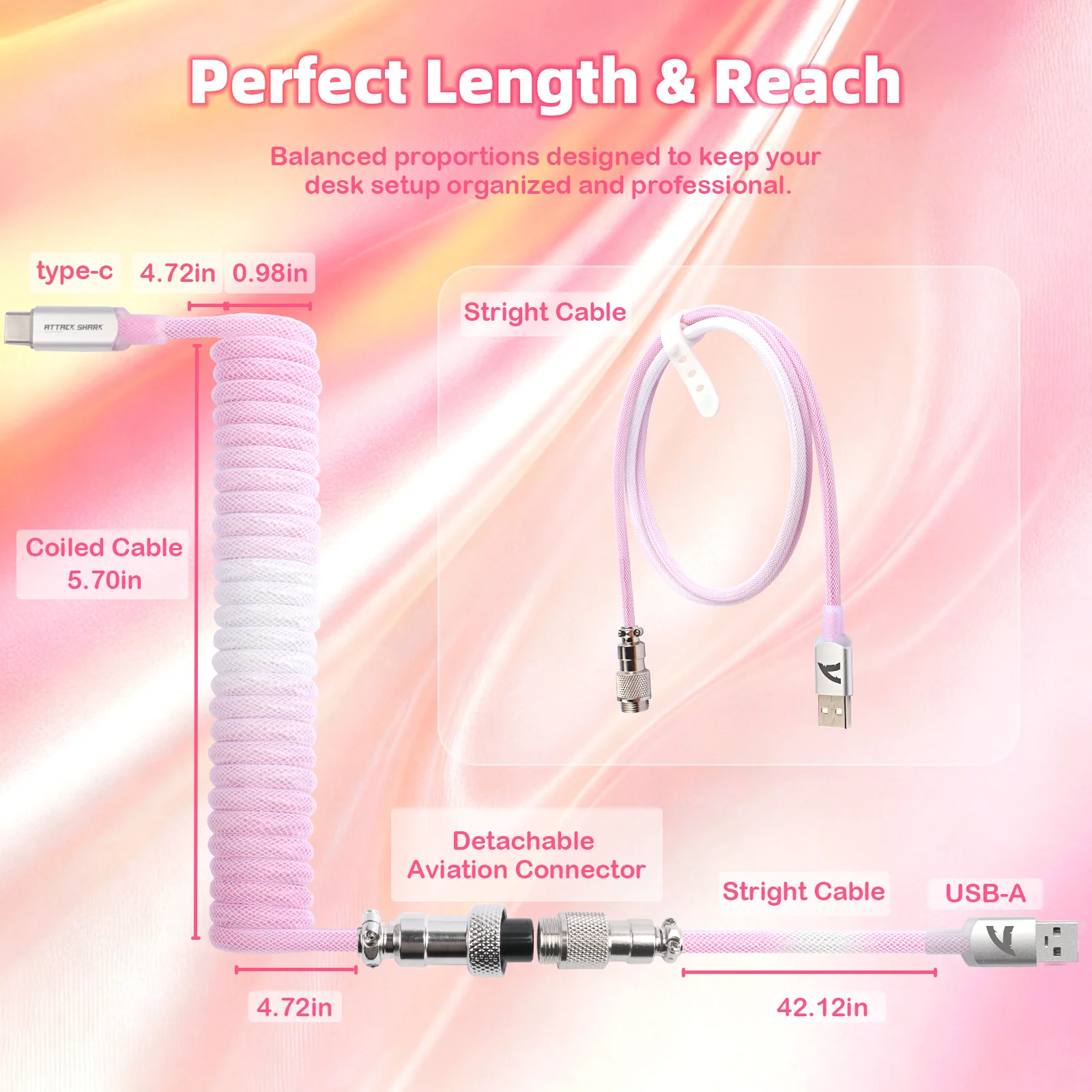 ATTACK SHARK C01ULTIMATE Coiled Cable for 8KHz Magnetic Keyboard - Image 42