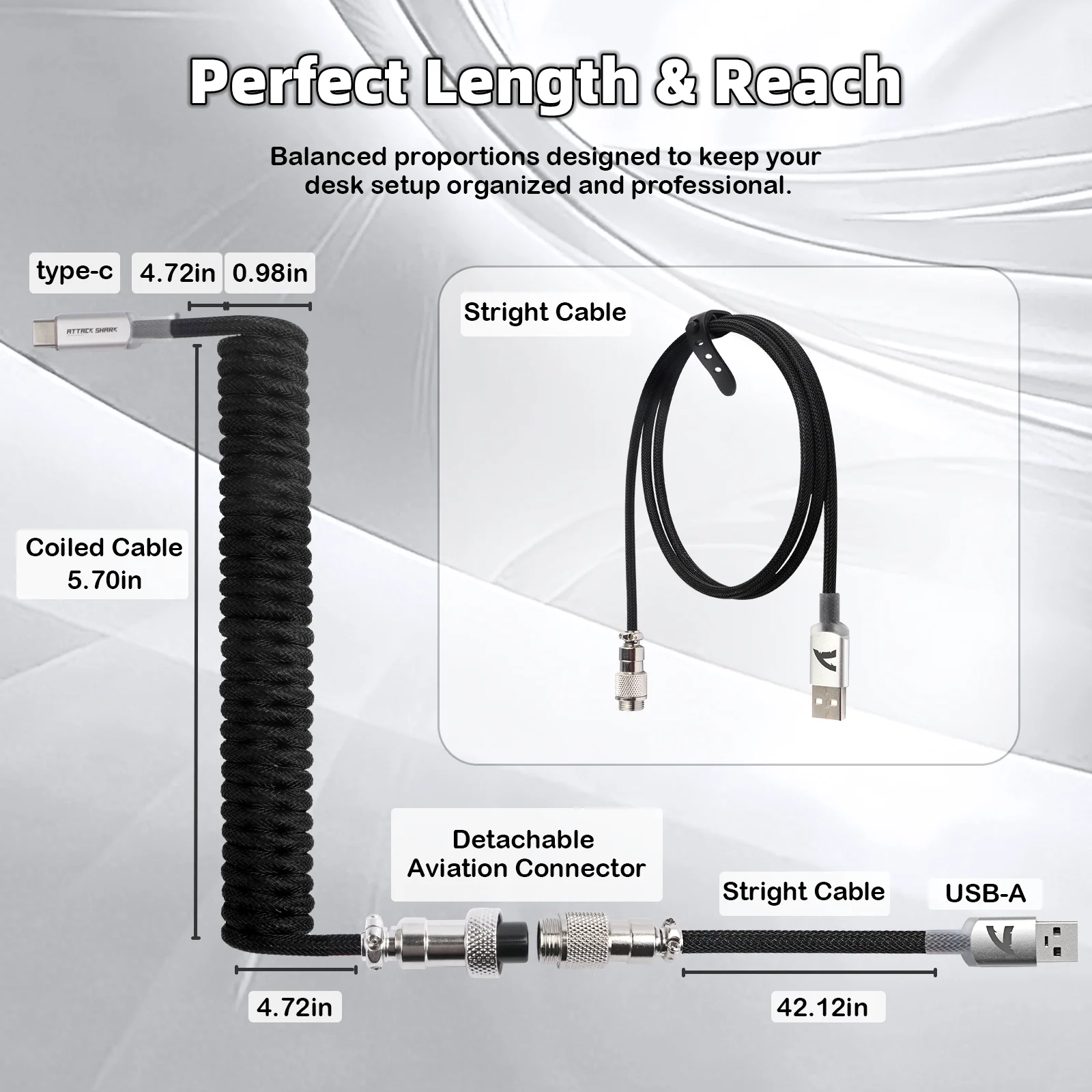 ATTACK SHARK C01ULTIMATE Coiled Cable for 8KHz Magnetic Keyboard - Image 50