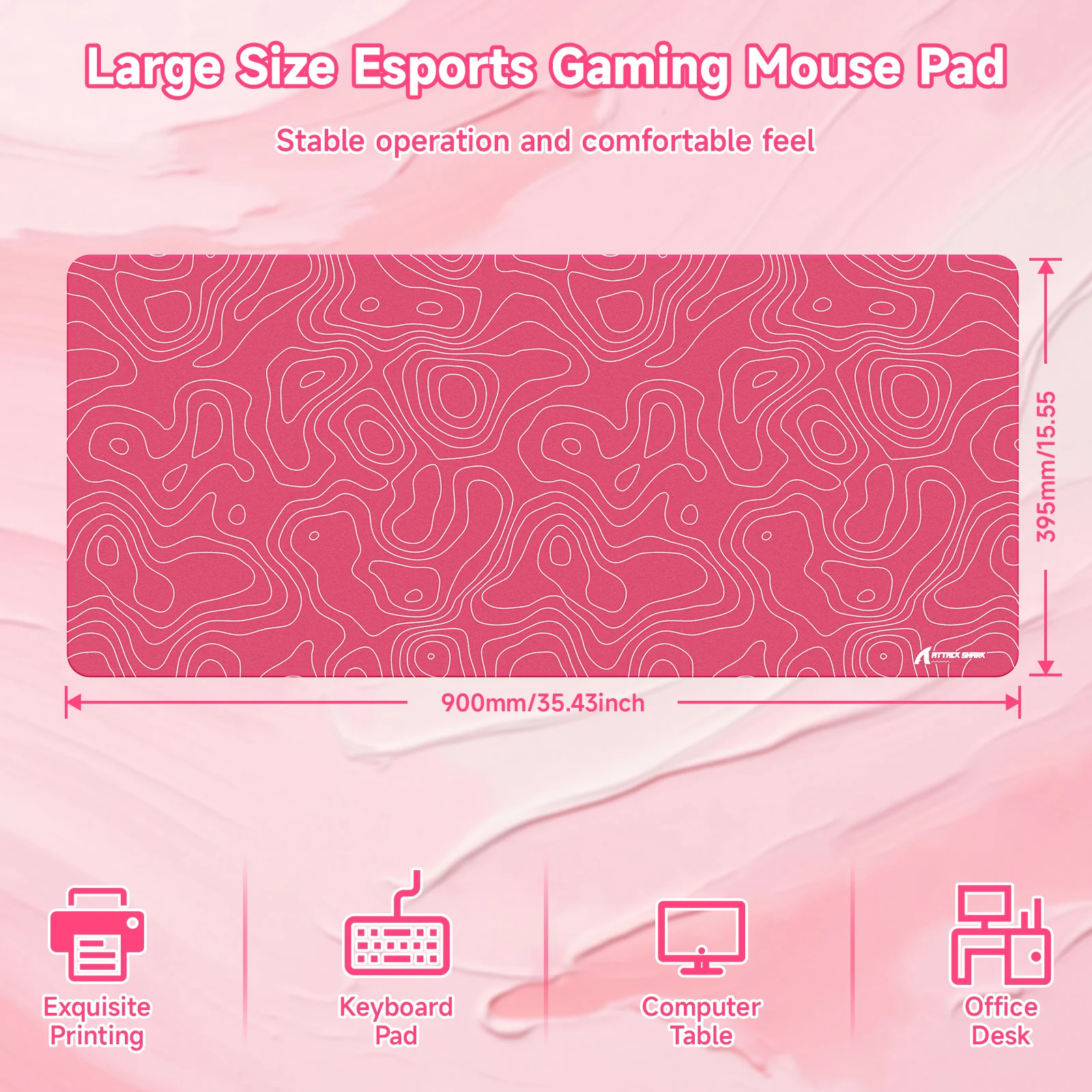 ATTACK SHARK CM02PRO eSport Gaming Mousepad (900x400x4 MM) - Image 38
