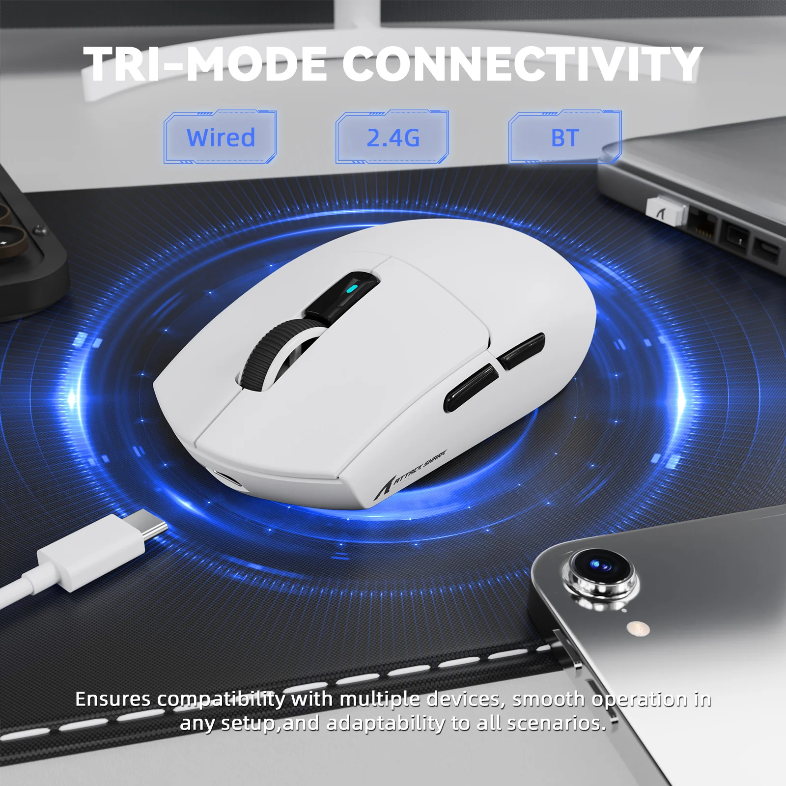 ATTACK SHARK G3 PRO Tri-mode Wireless Gaming Mouse with Charge Dock 25000 DPI Ultra Lightweight - Image 11
