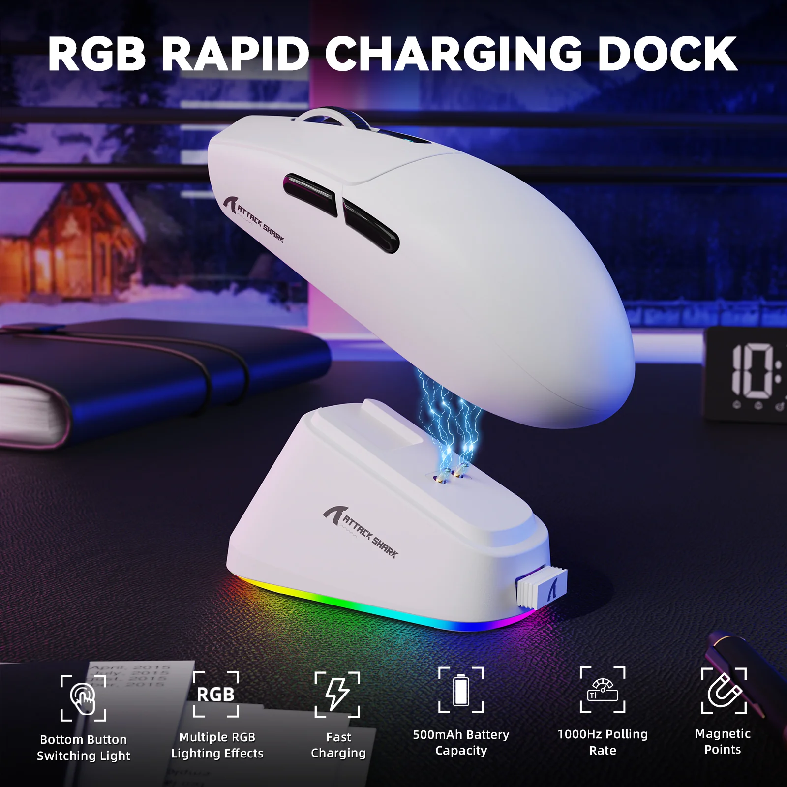 ATTACK SHARK G3 PRO Tri-mode Wireless Gaming Mouse with Charge Dock 25000 DPI Ultra Lightweight - Image 12