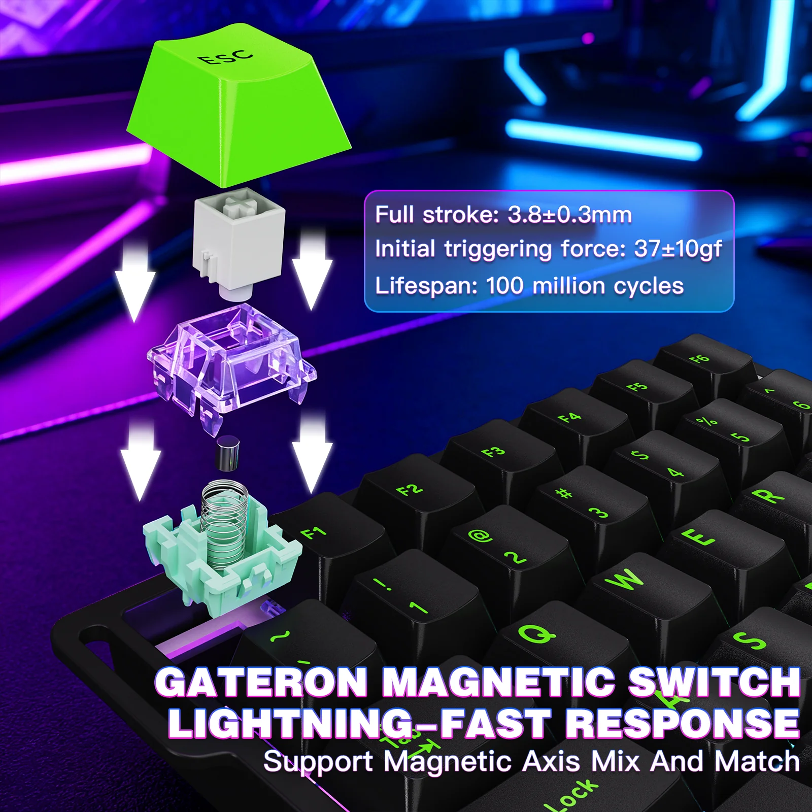 ATTACK SHARK M36 HE One-Handed Magnetic Switch Keyboard - Image 30