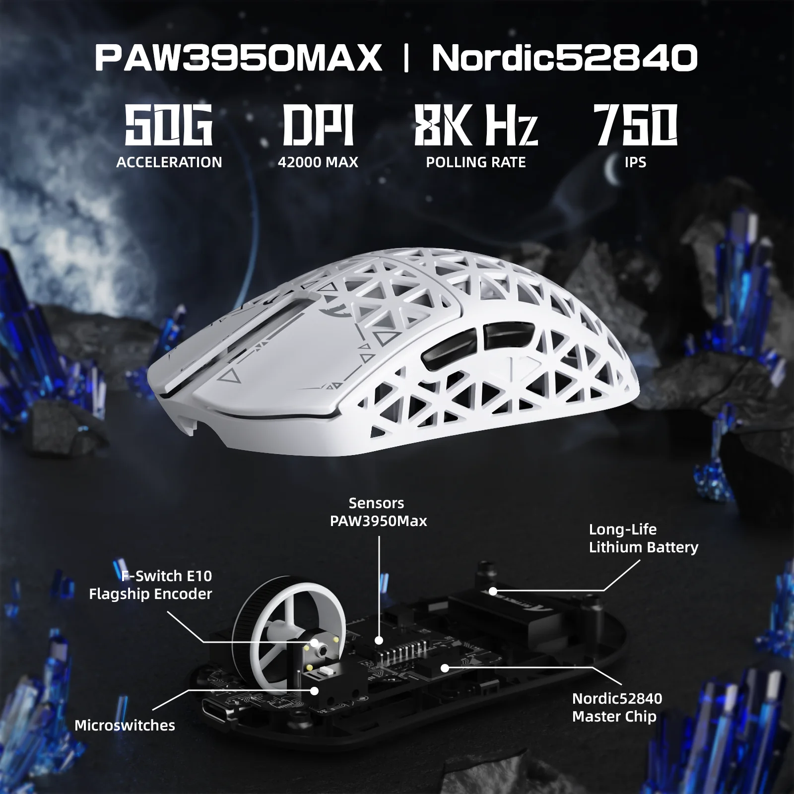 ATTACK SHARK R5 ULTRA Carbon Fiber Wireless 8K PAW3950MAX Gaming Mouse - Image 4