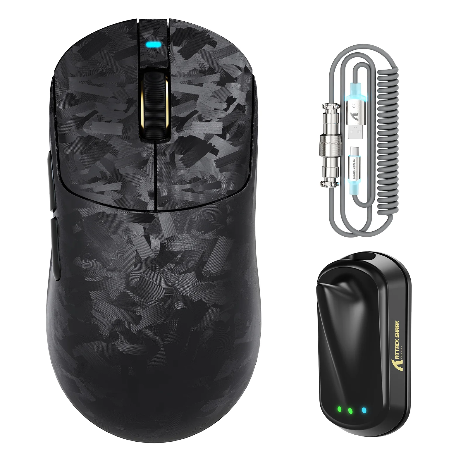 ATTACK SHARK RS3 ULTRA Carbon Fiber Wireless PAW3955MAX Gaming Mouse with C06 Ultra LED Cable - Image 10