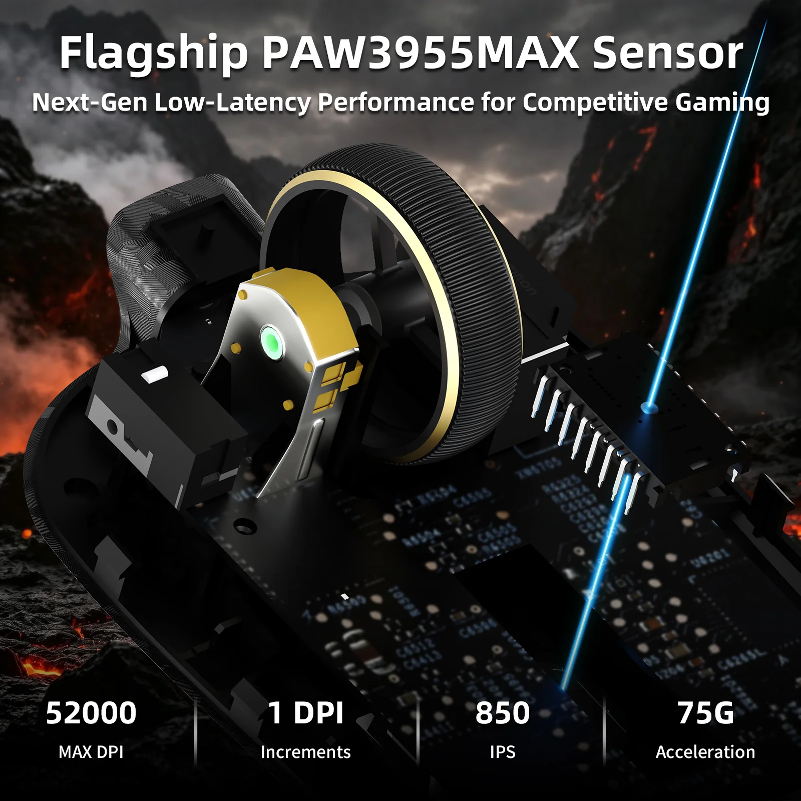 ATTACK SHARK RS3 ULTRA Carbon Fiber Wireless PAW3955MAX Gaming Mouse with C06 Ultra LED Cable - Image 11
