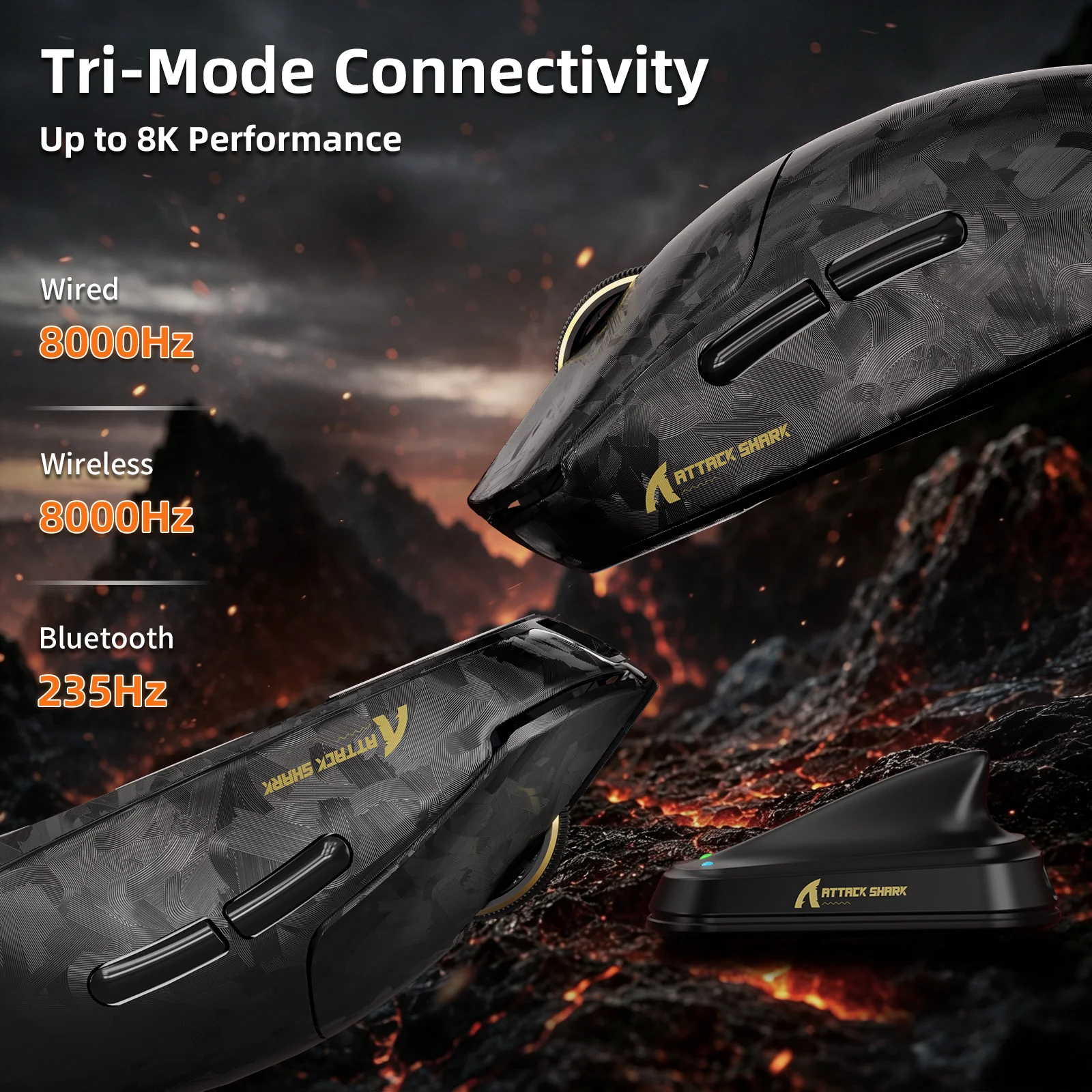 ATTACK SHARK RS3 ULTRA Carbon Fiber Wireless PAW3955MAX Gaming Mouse with C06 Ultra LED Cable - Image 13