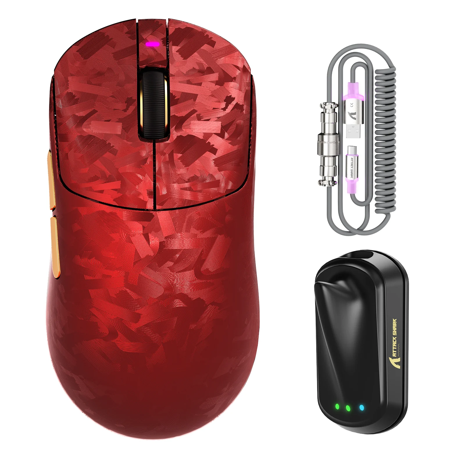 ATTACK SHARK RS3 ULTRA Carbon Fiber Wireless PAW3955MAX Gaming Mouse with C06 Ultra LED Cable - Image 16