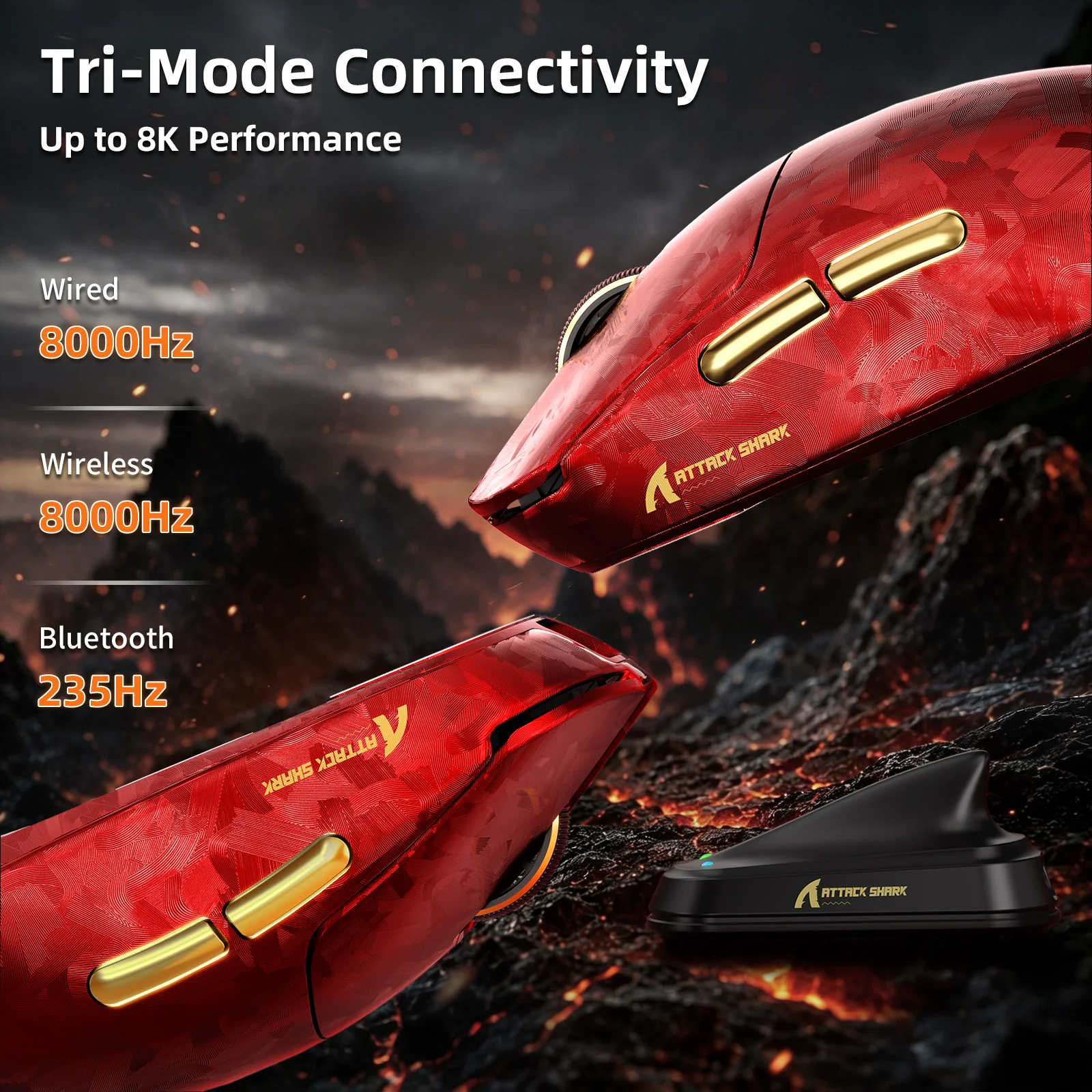 ATTACK SHARK RS3 ULTRA Carbon Fiber Wireless PAW3955MAX Gaming Mouse with C06 Ultra LED Cable - Image 20