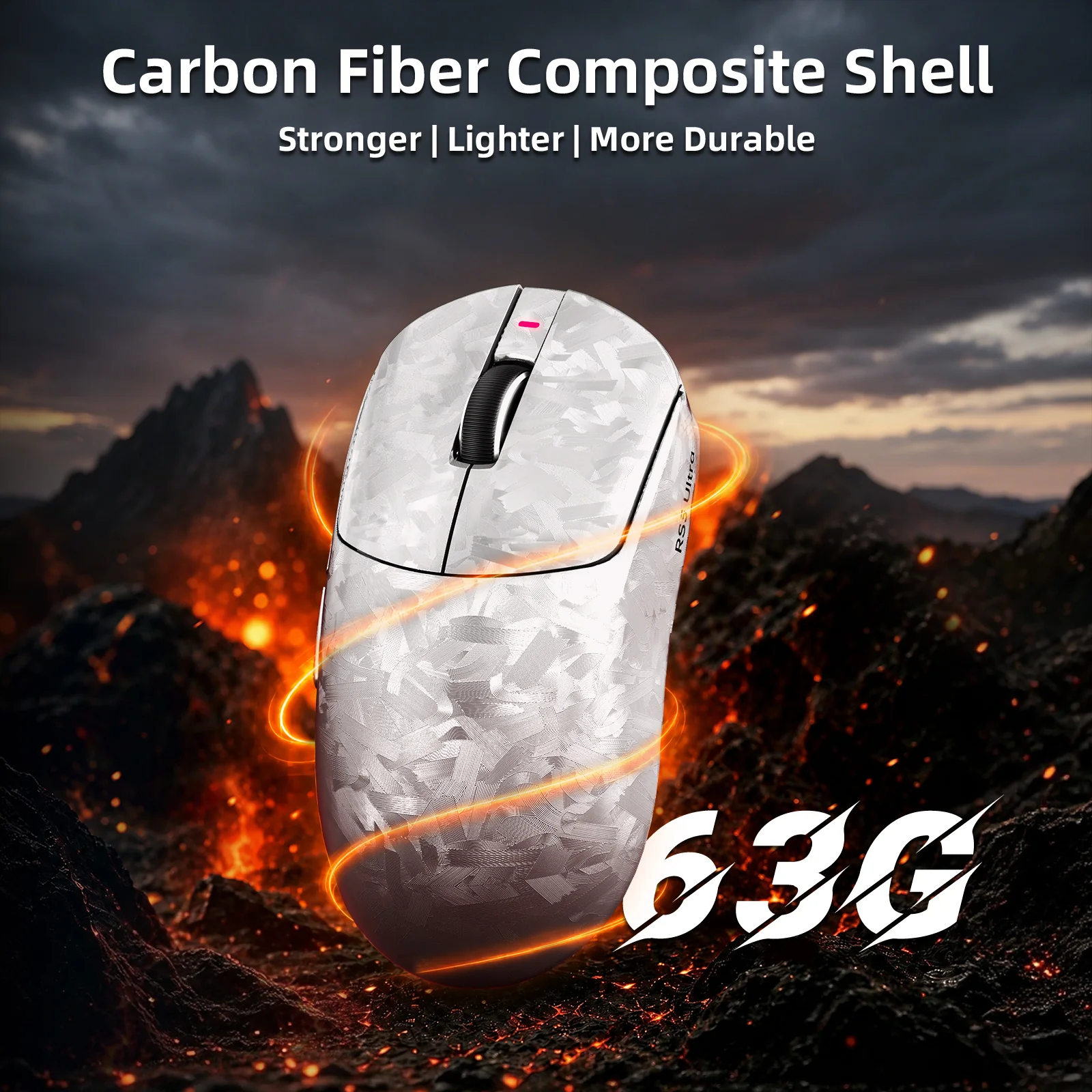 ATTACK SHARK RS3 ULTRA Carbon Fiber Wireless PAW3955MAX Gaming Mouse with C06 Ultra LED Cable - Image 5