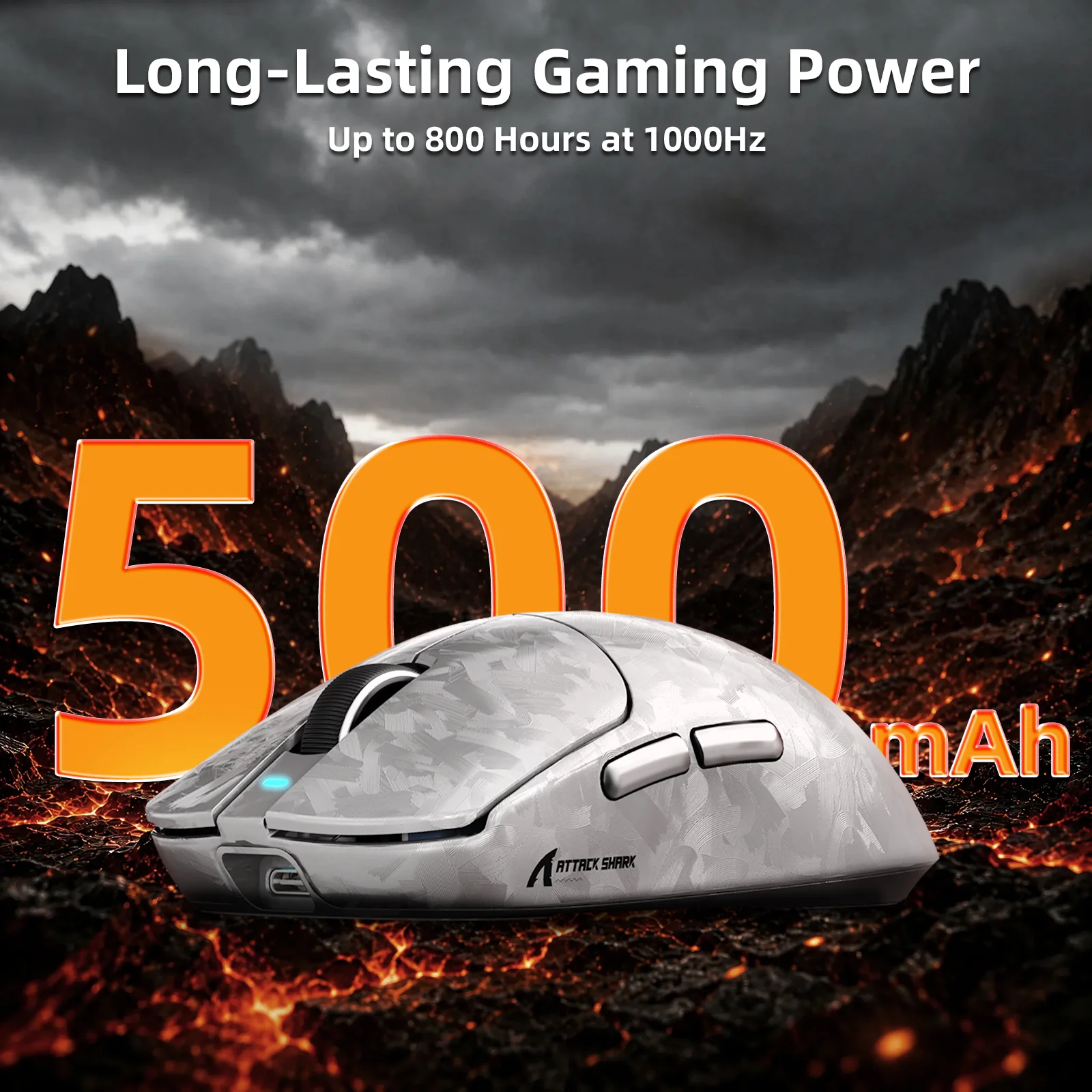 ATTACK SHARK RS3 ULTRA Carbon Fiber Wireless PAW3955MAX Gaming Mouse with C06 Ultra LED Cable - Image 8