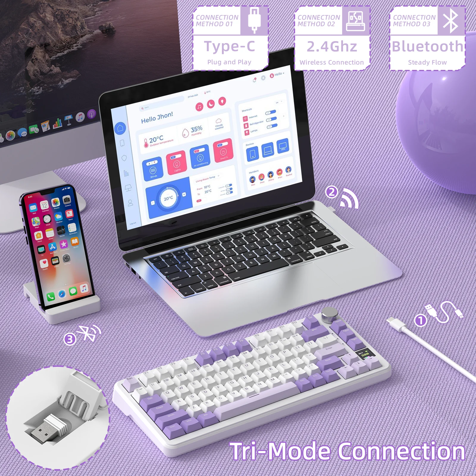 ATTACK SHARK X85PRO Tri-mode Gasket Mechanical Keyboard - Image 25
