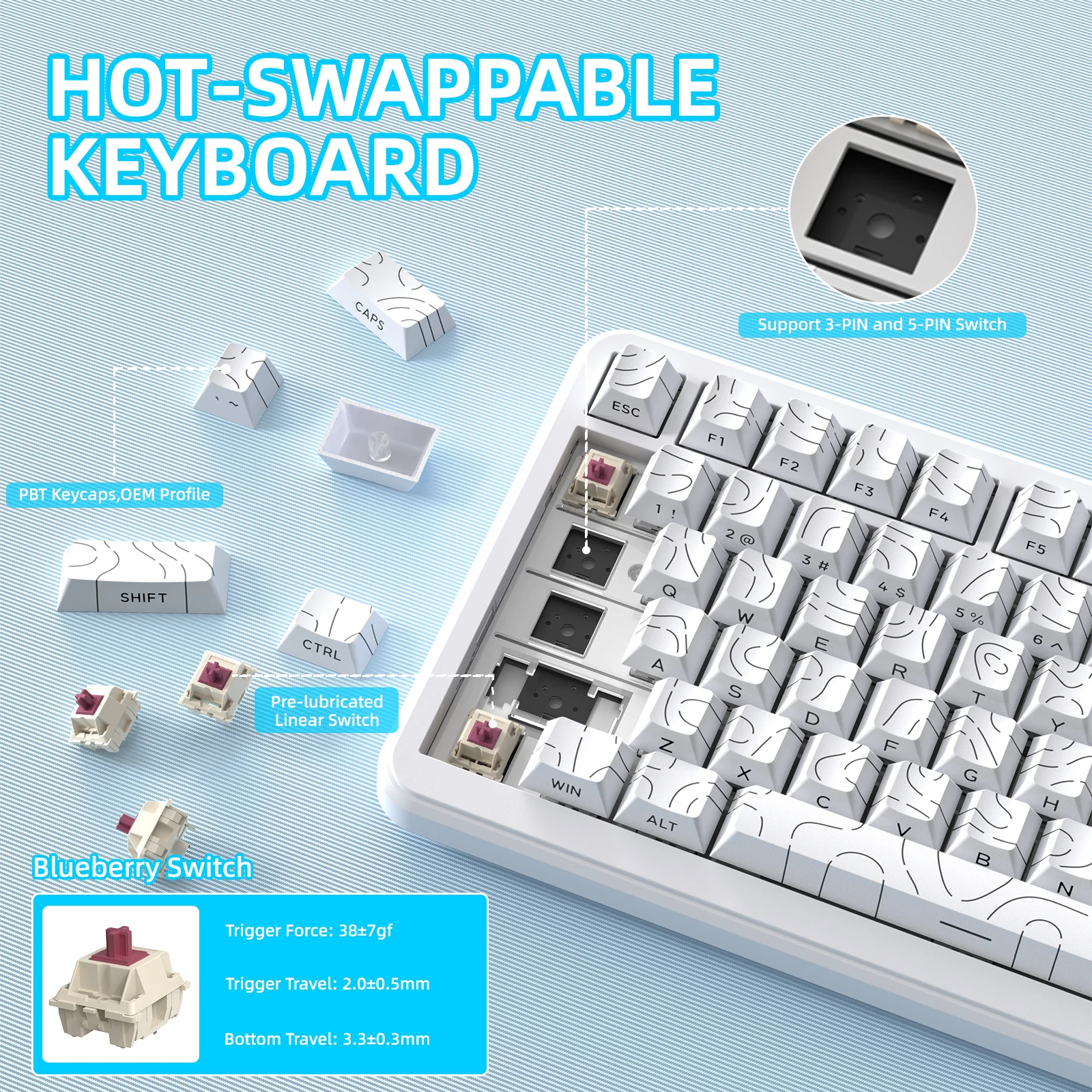 ATTACK SHARK X85PRO Tri-mode Gasket Mechanical Keyboard - Image 47