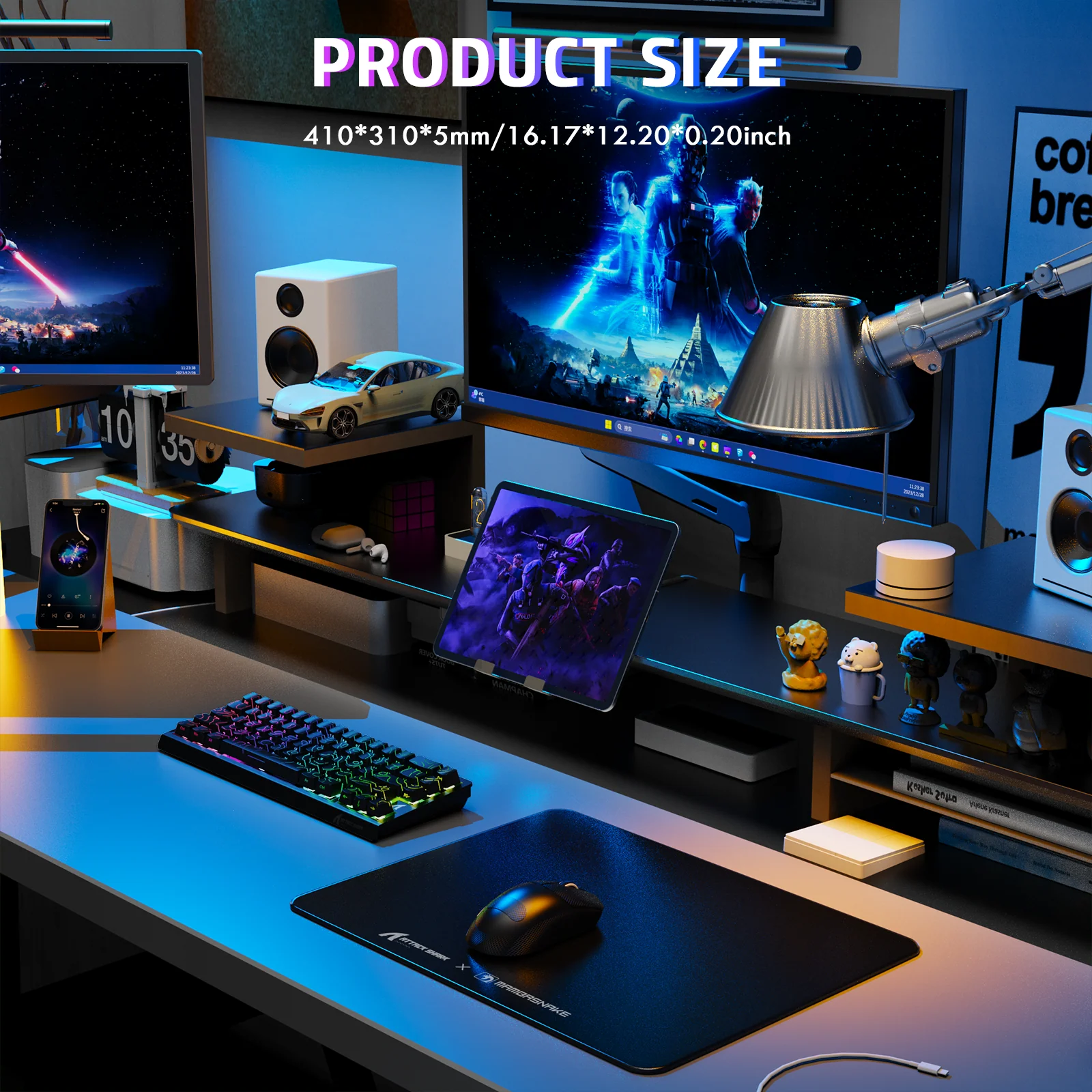 ATTACK SHARK CM05 Tempered Glass Gaming Mouse Pad - Image 100