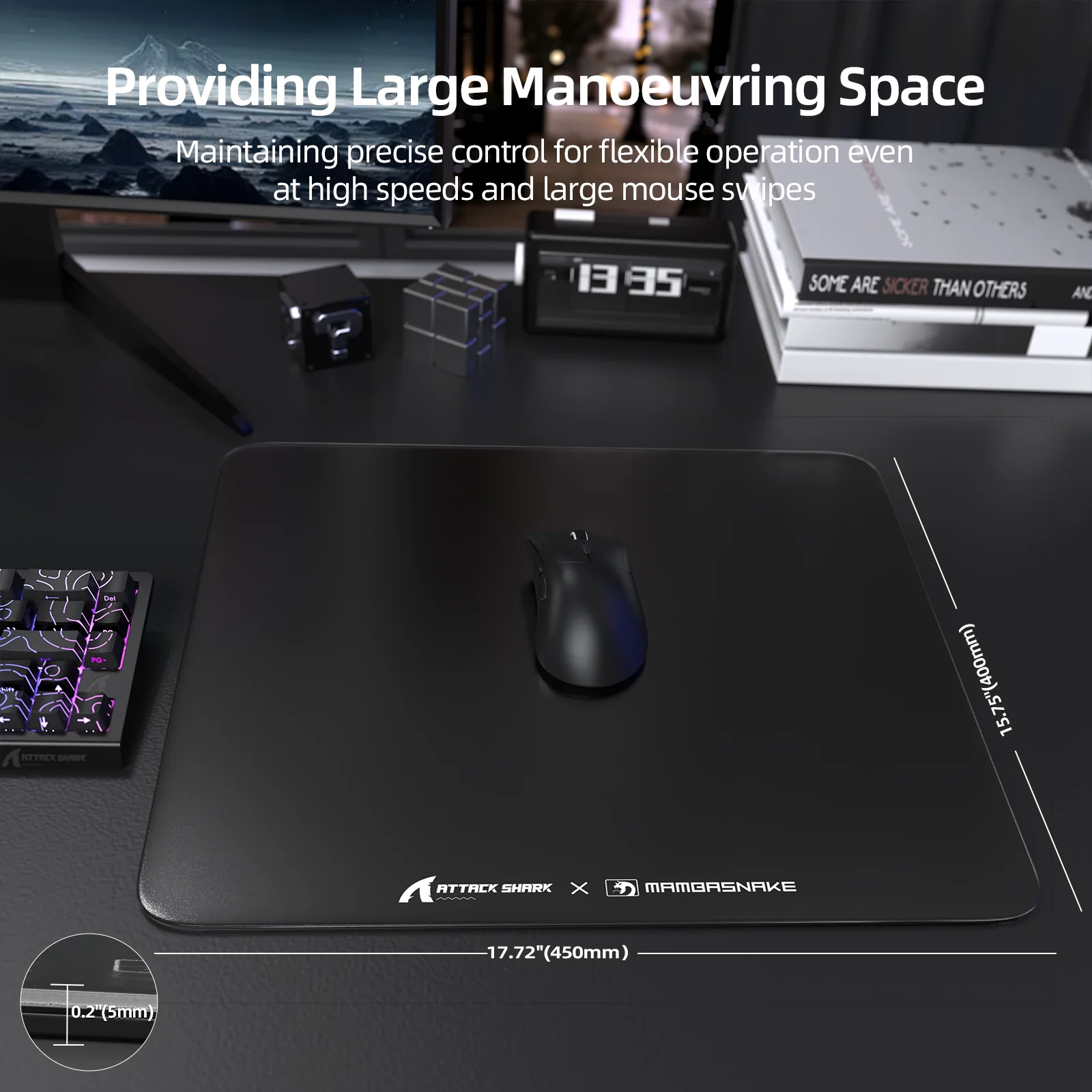 ATTACK SHARK CM05 Tempered Glass Gaming Mouse Pad - Image 47
