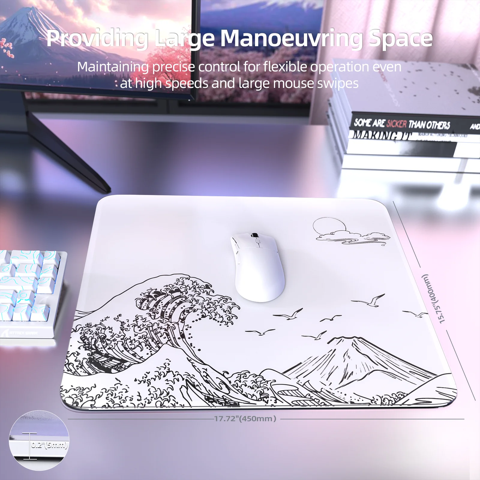 ATTACK SHARK CM05 Tempered Glass Gaming Mouse Pad - Image 55
