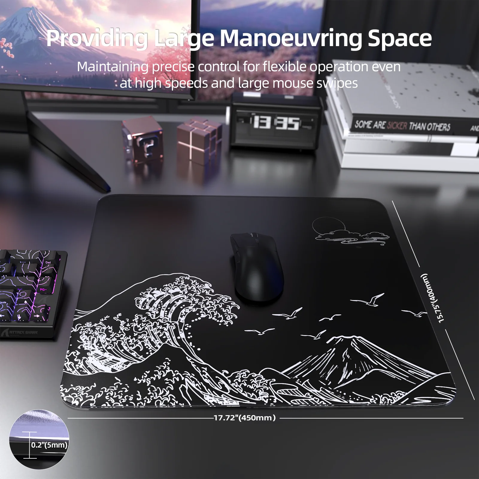 ATTACK SHARK CM05 Tempered Glass Gaming Mouse Pad - Image 63