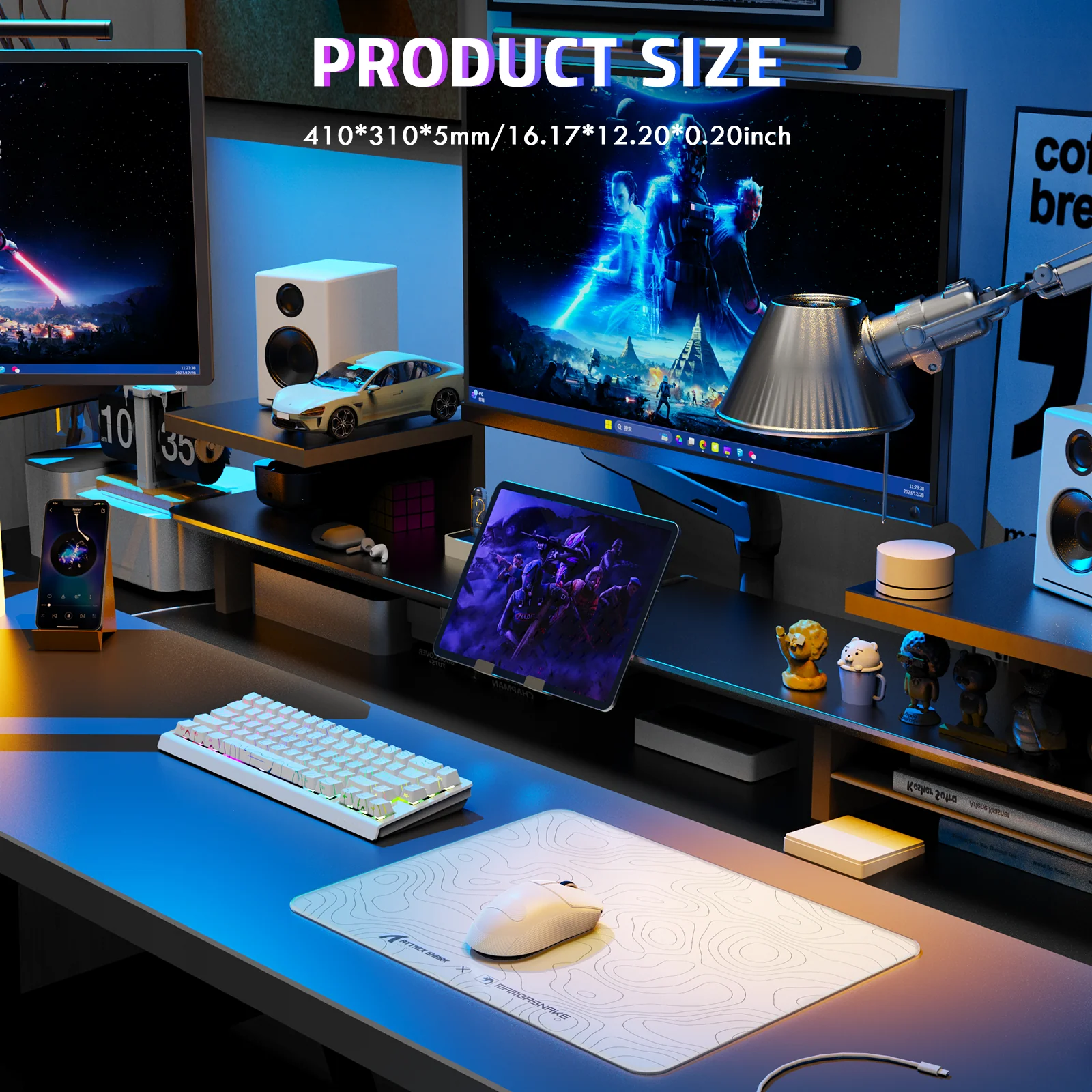 ATTACK SHARK CM05 Tempered Glass Gaming Mouse Pad - Image 82