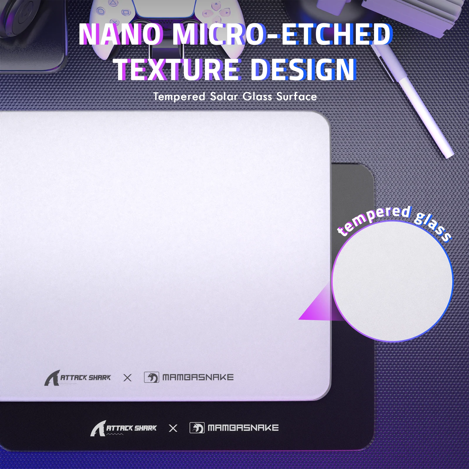 ATTACK SHARK CM05 Tempered Glass Gaming Mouse Pad - Image 86