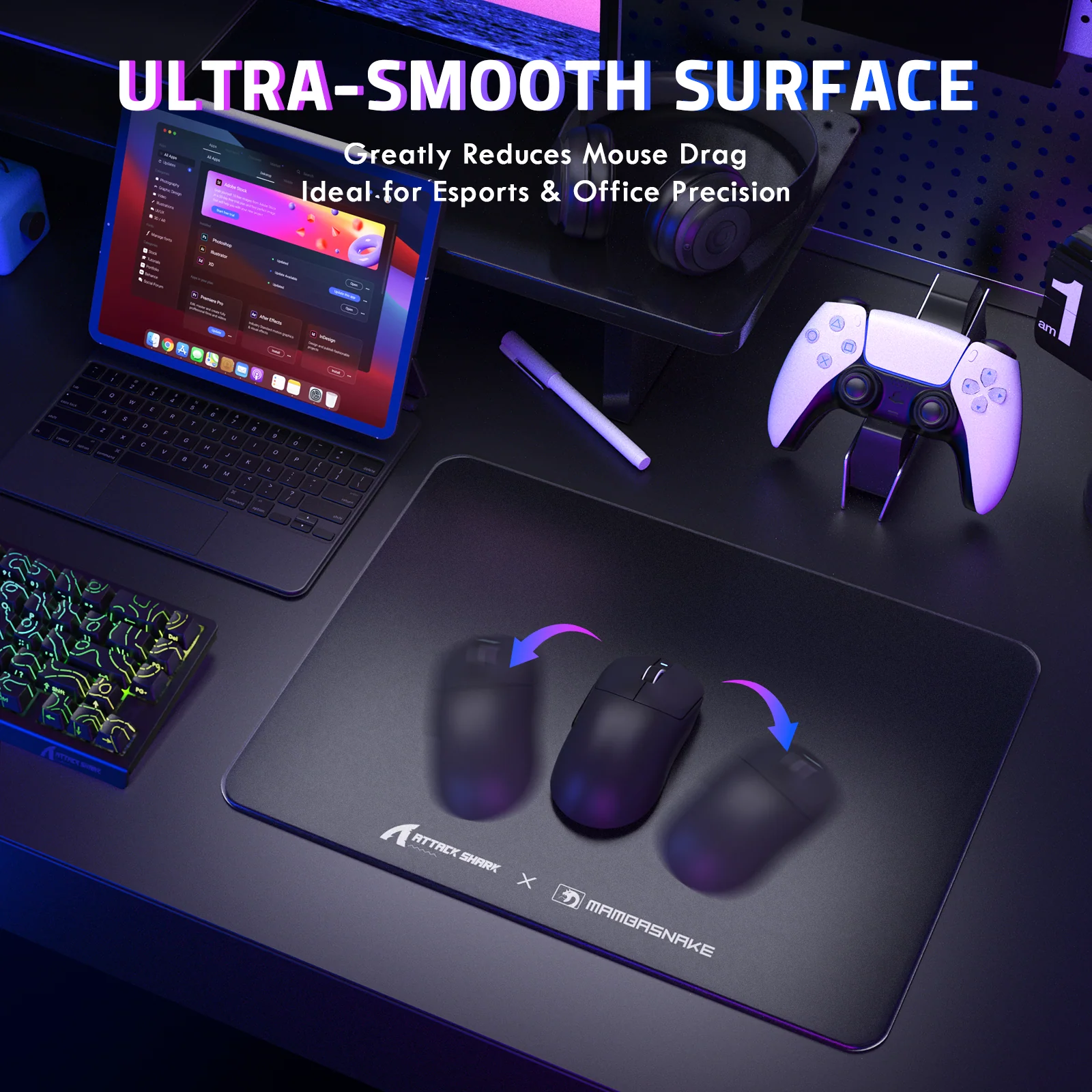 ATTACK SHARK CM05 Tempered Glass Gaming Mouse Pad - Image 93