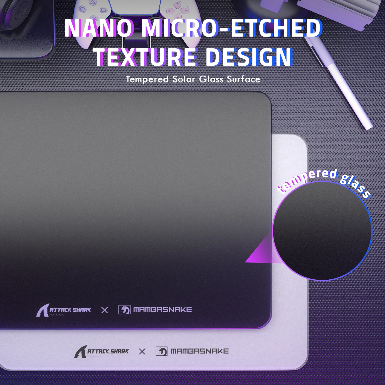 ATTACK SHARK CM05 Tempered Glass Gaming Mouse Pad - Image 95